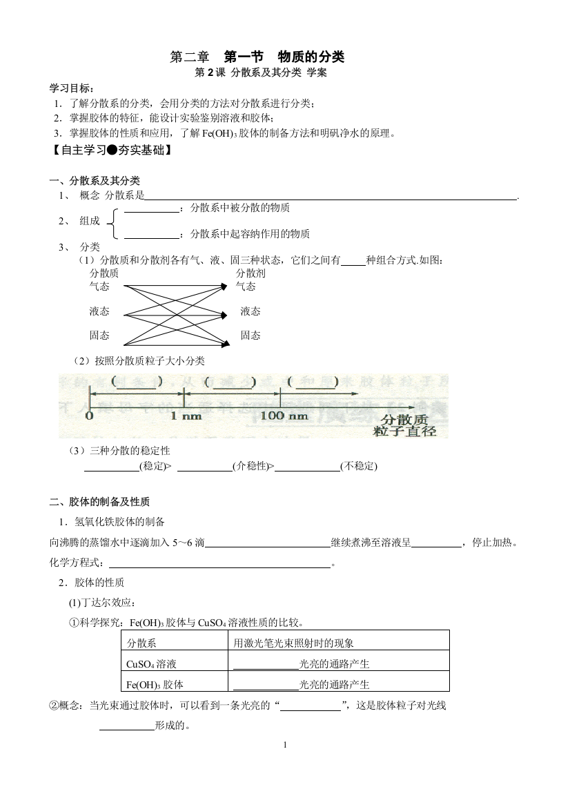 分散系学案