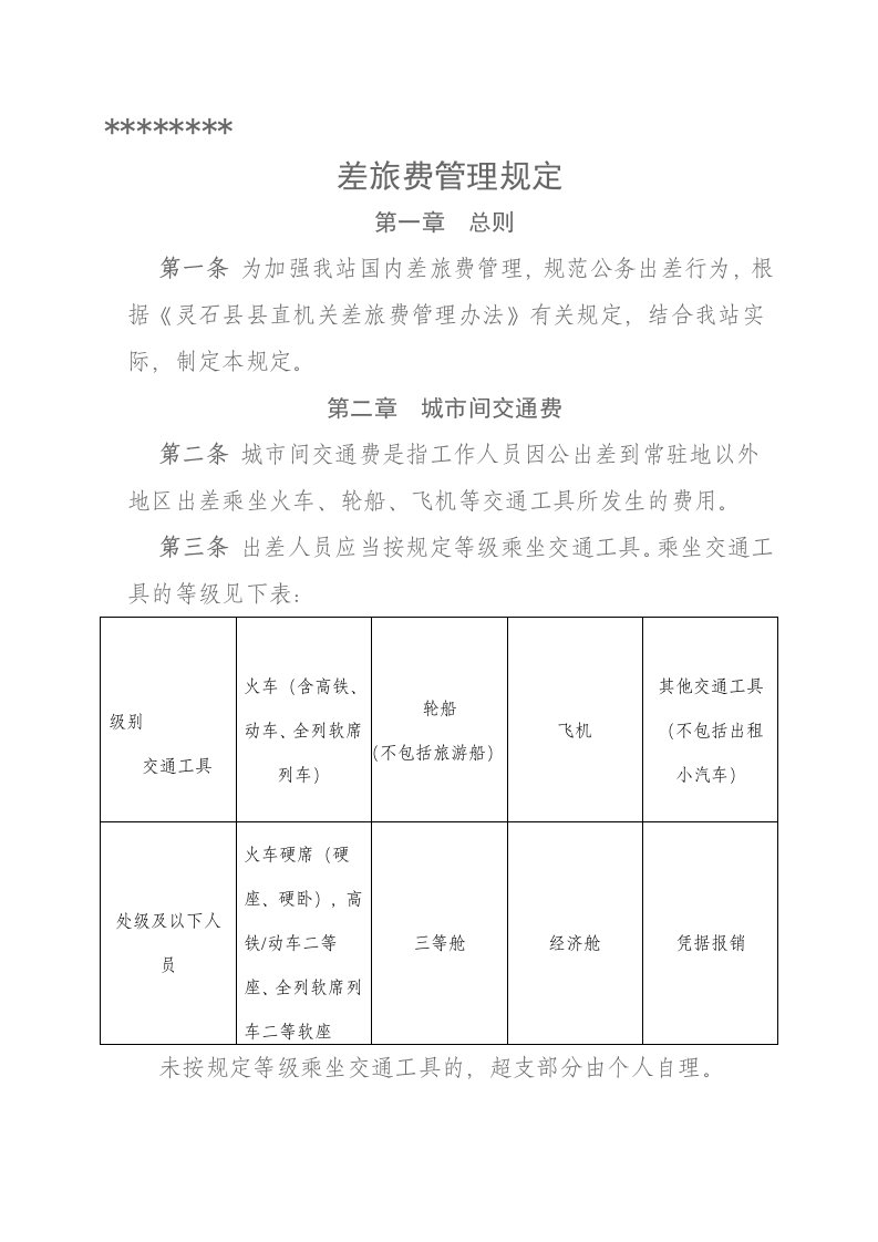 社区服务站差旅费管理规定