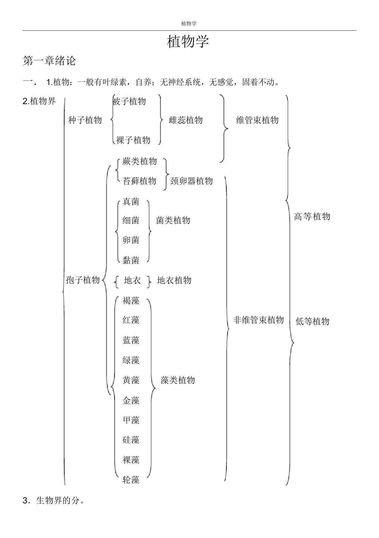 植物学知识点总结