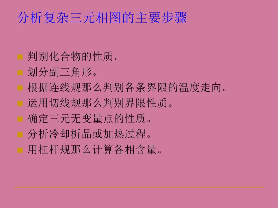 厦门大学材料科学基础二第三章2c分析复杂三元相图的主要步骤ppt课件