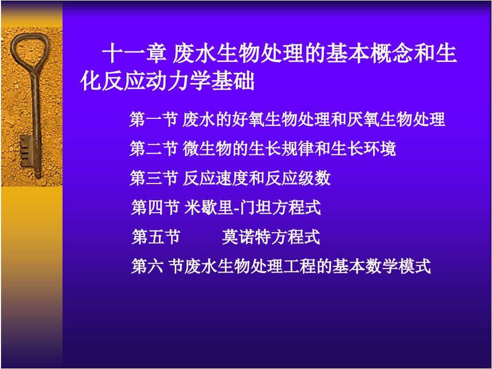 环境课件第十一章废水生物处理的基本概念和生化反应动力学基础