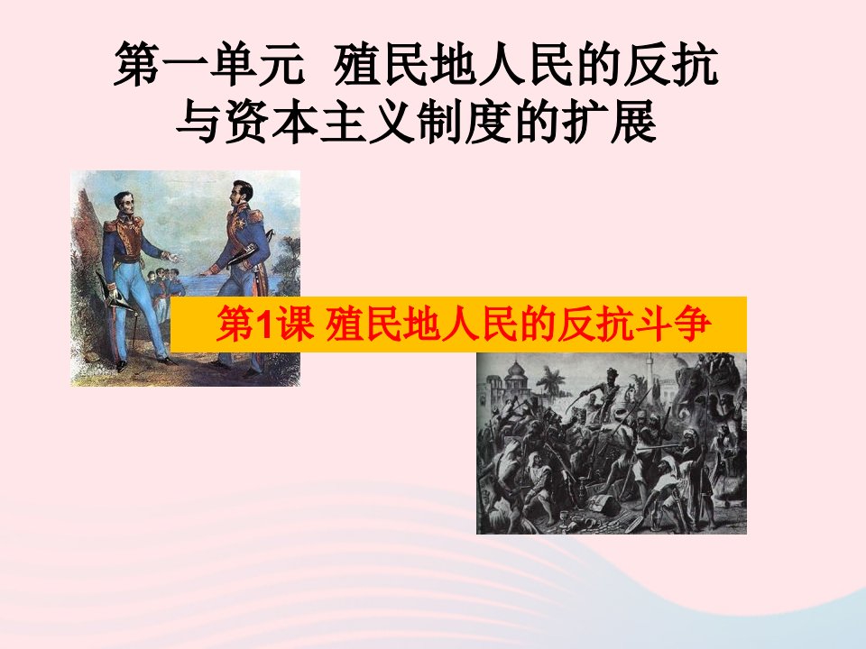 九年级历史下册第一单元殖民地人民的反抗与资本主义制度的扩展1殖民地人民的反抗斗争教学课件新人教版