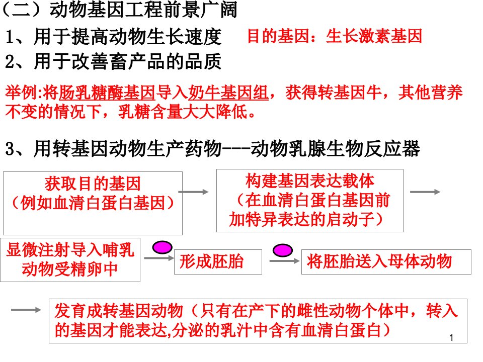 基因工程的应用和发展