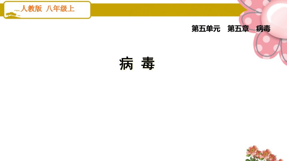 人教版八年级生物上册病毒课件