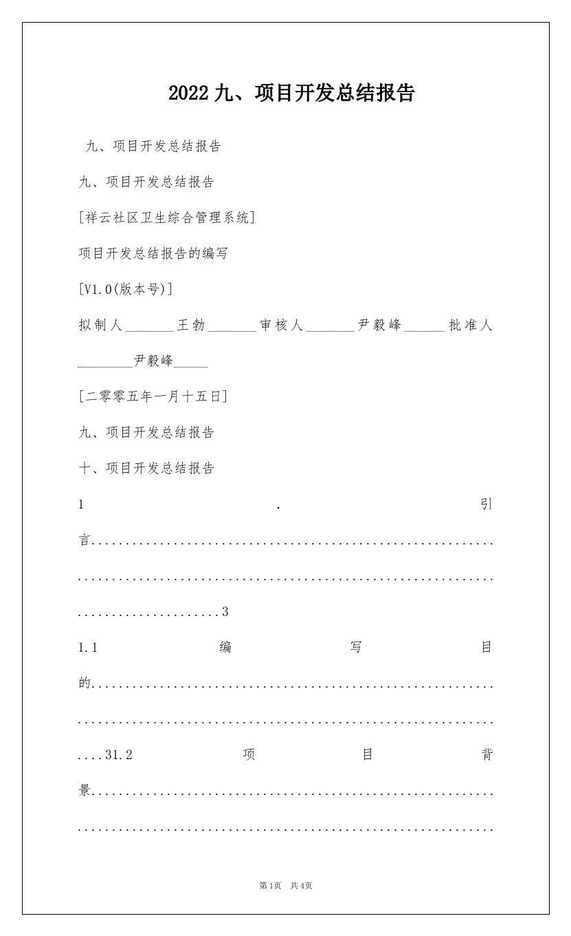 2022九、项目开发总结报告