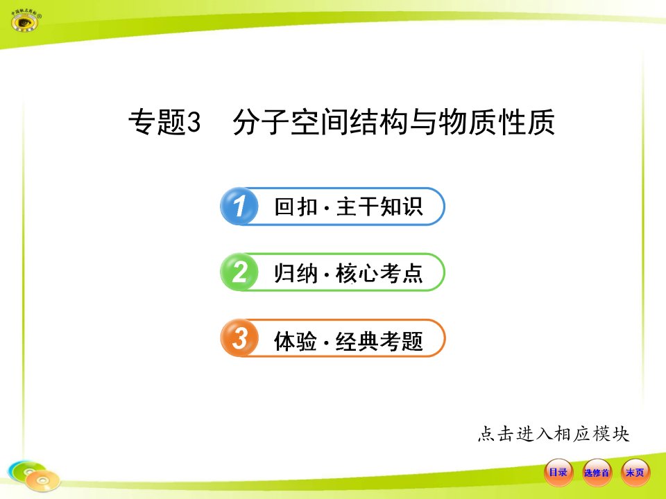 高考一轮化学：选修3.3分子空间结构与物质性质(苏教版)课件