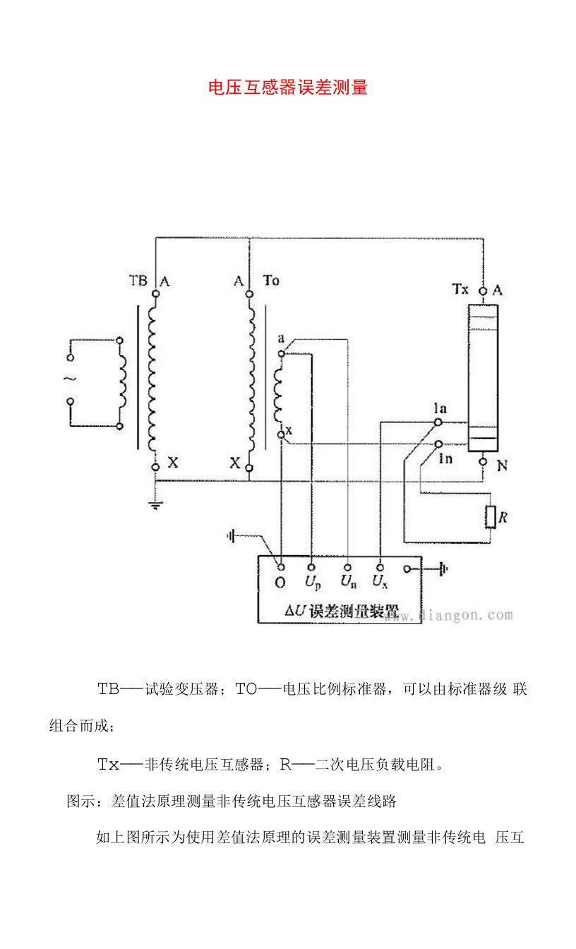 电压互感器误差测量