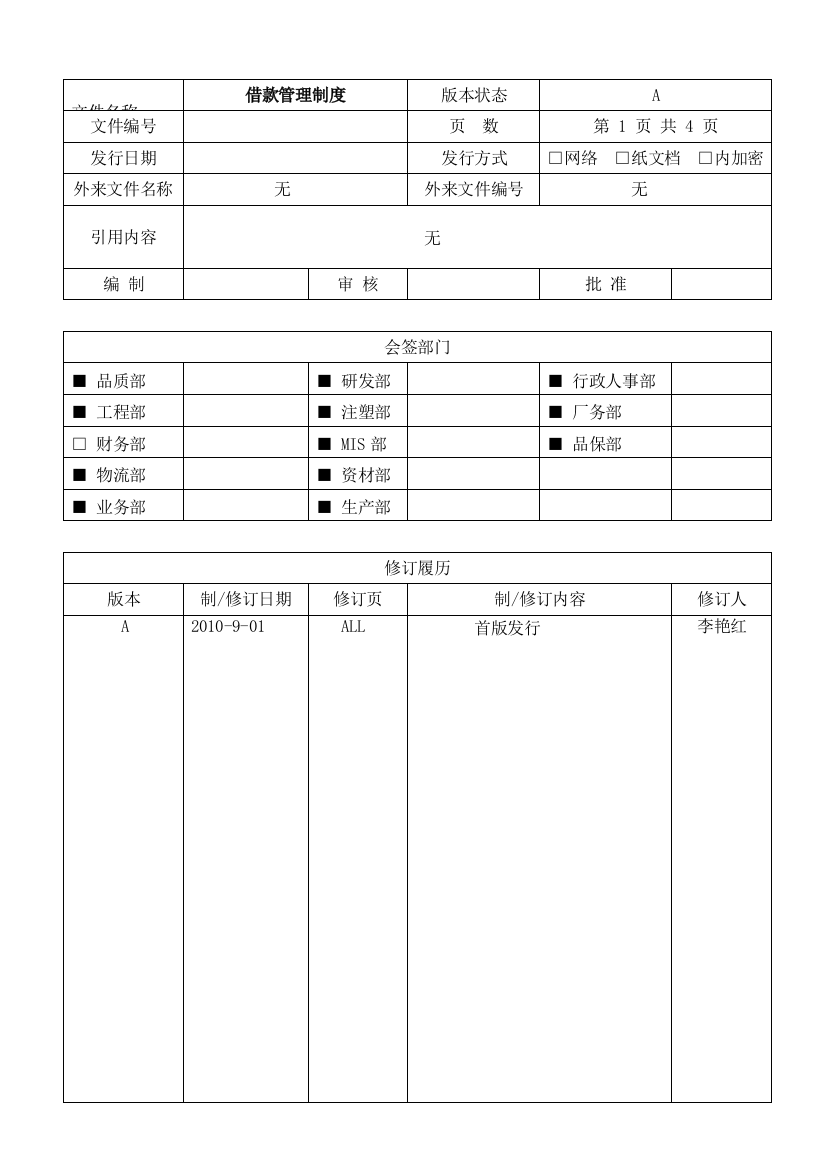 借款管理制度