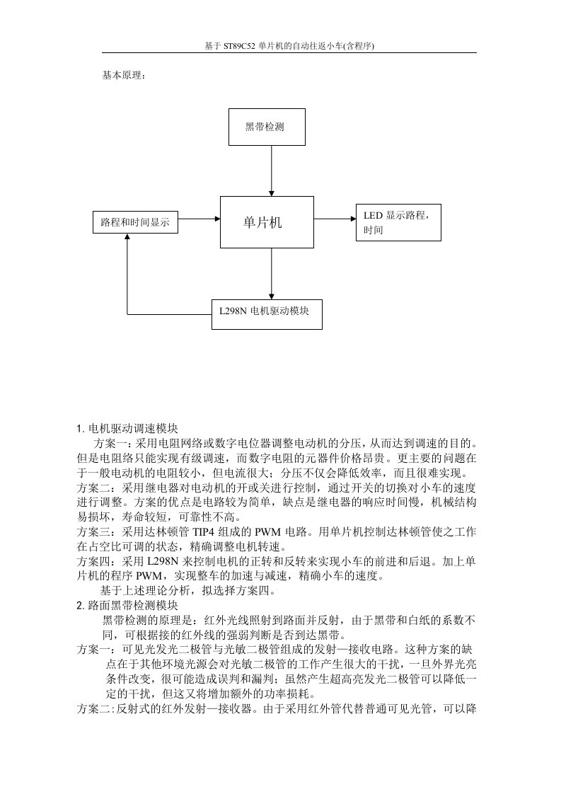 基于ST89C52单片机的自动往返小车(含程序)_毕业设计（论文）