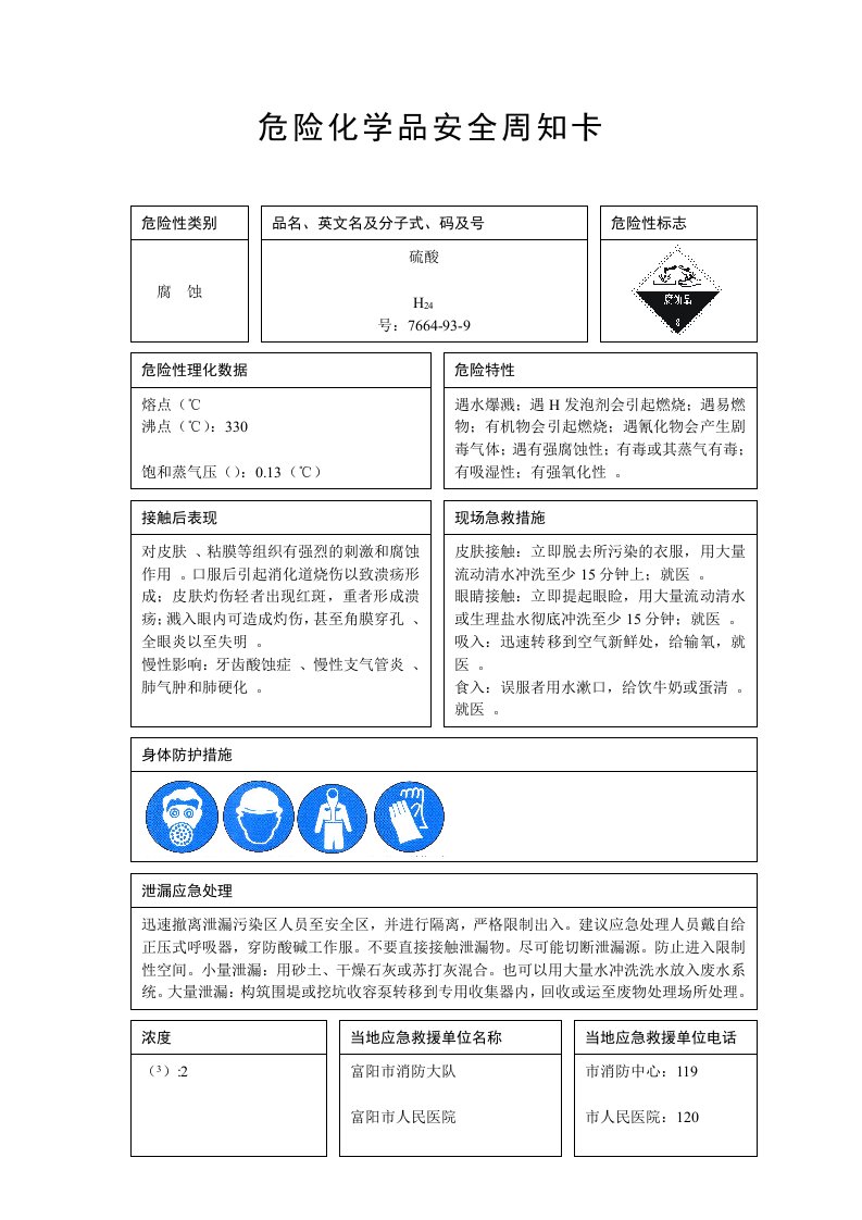 危险化学品安全周知卡制作剖析