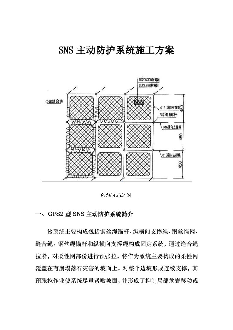 主动网施工方案