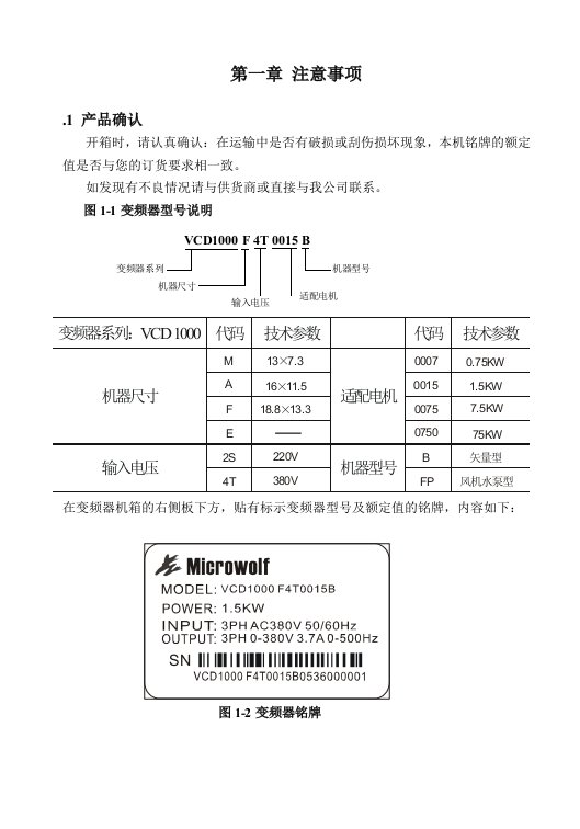 安达变频器使用说明书