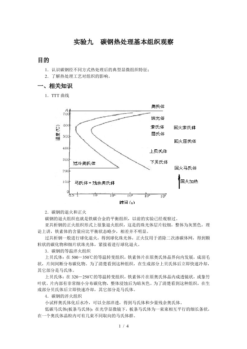 【材料课件】实验九碳钢热处理基本组织观察