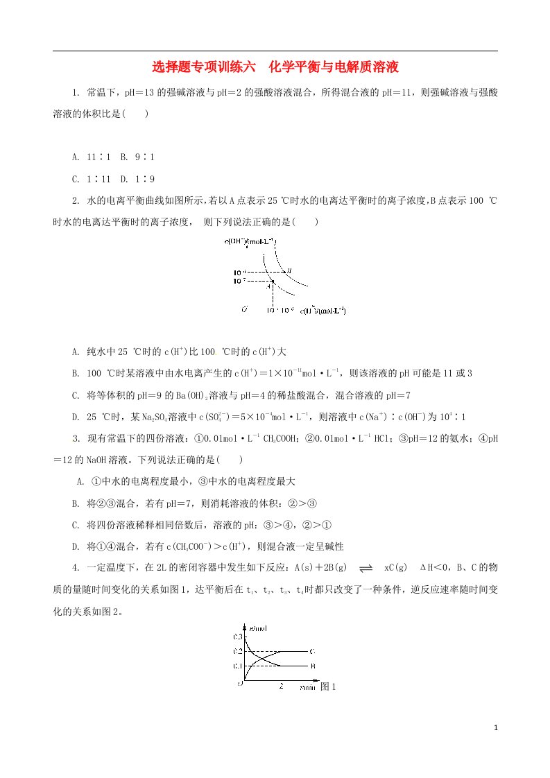 高考化学二轮最新备考试题