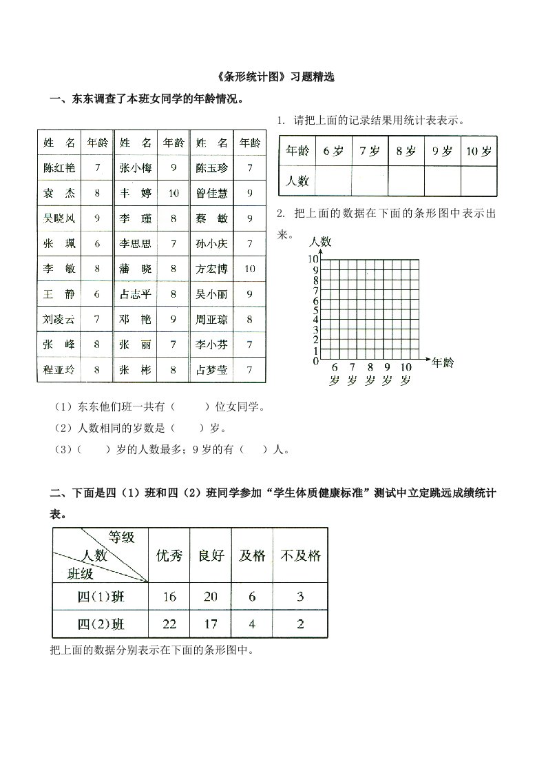 《条形统计图》习题