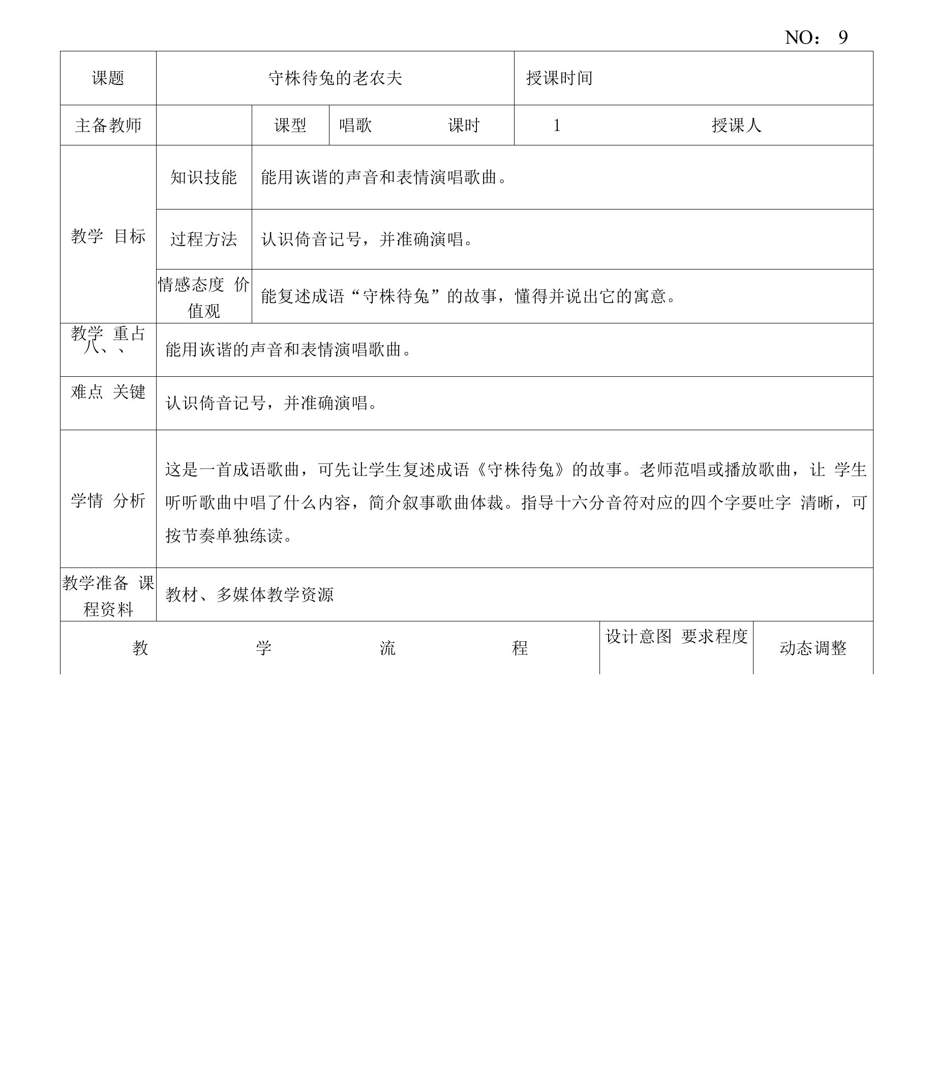 【精品教案】人教版小学四年级音乐上册教学设计