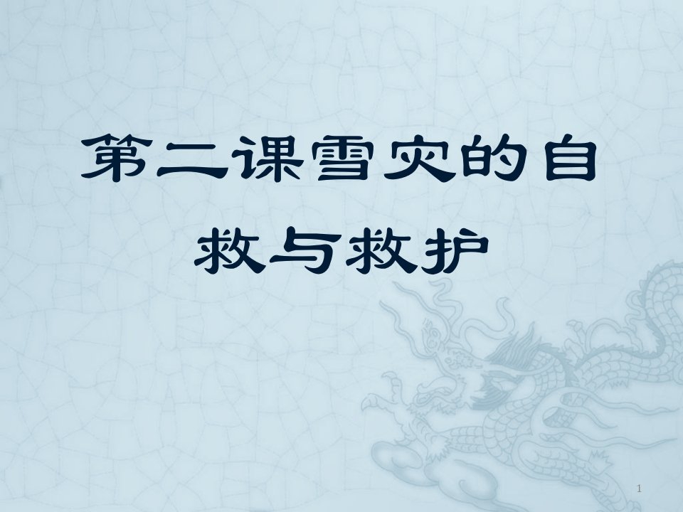 雪灾的自救与救护ppt课件