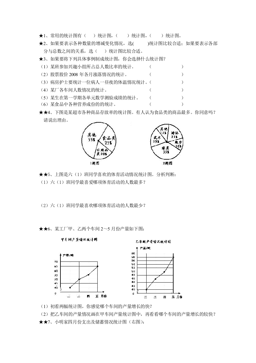 【小学中学教育精选】六下统计练习题