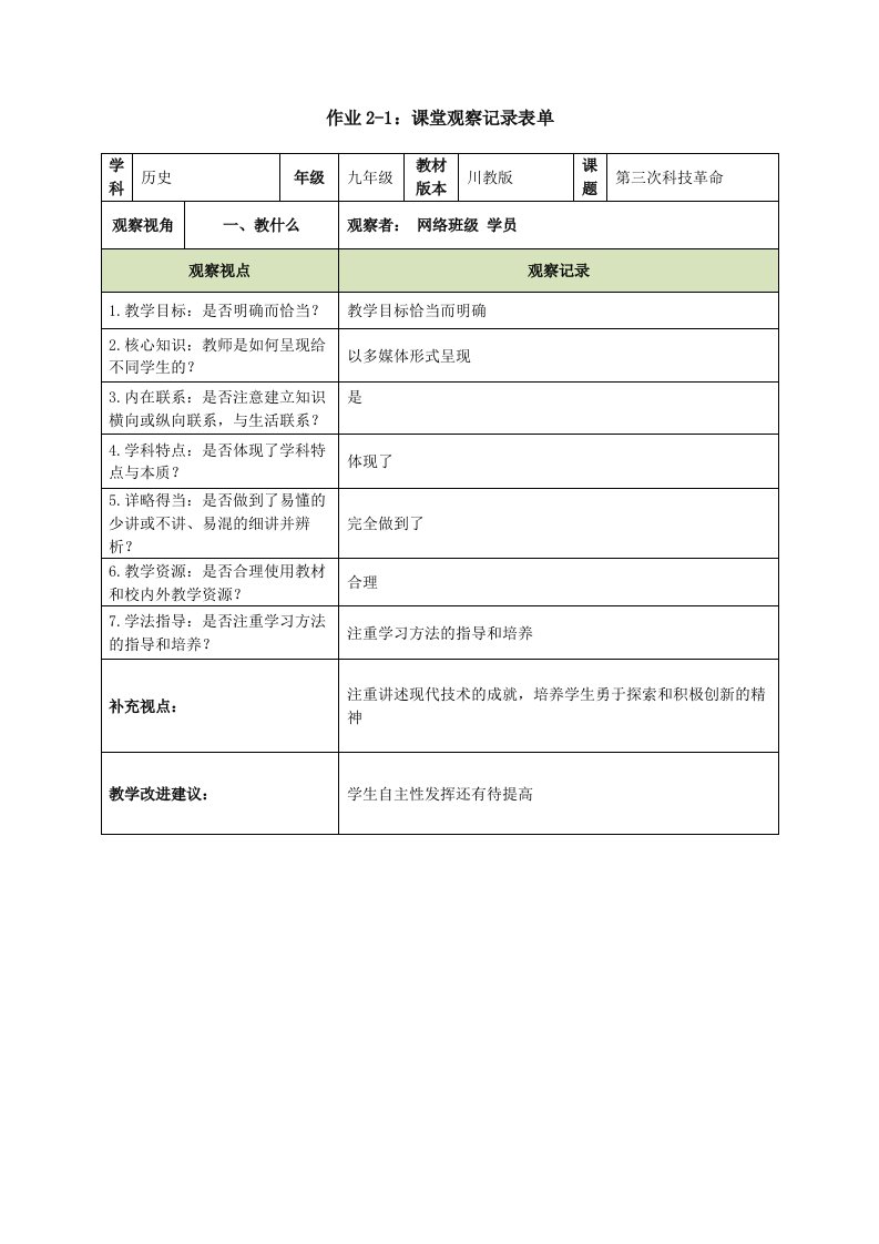 作业2：课堂观察记录表单[1]