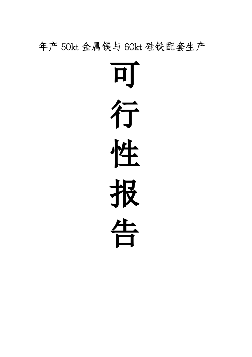 年产50kt金属镁与60kt硅铁配套生产项目可行性方案