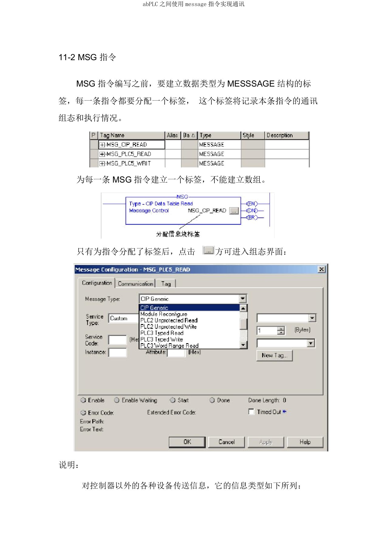 abPLC之间使用message指令实现通讯