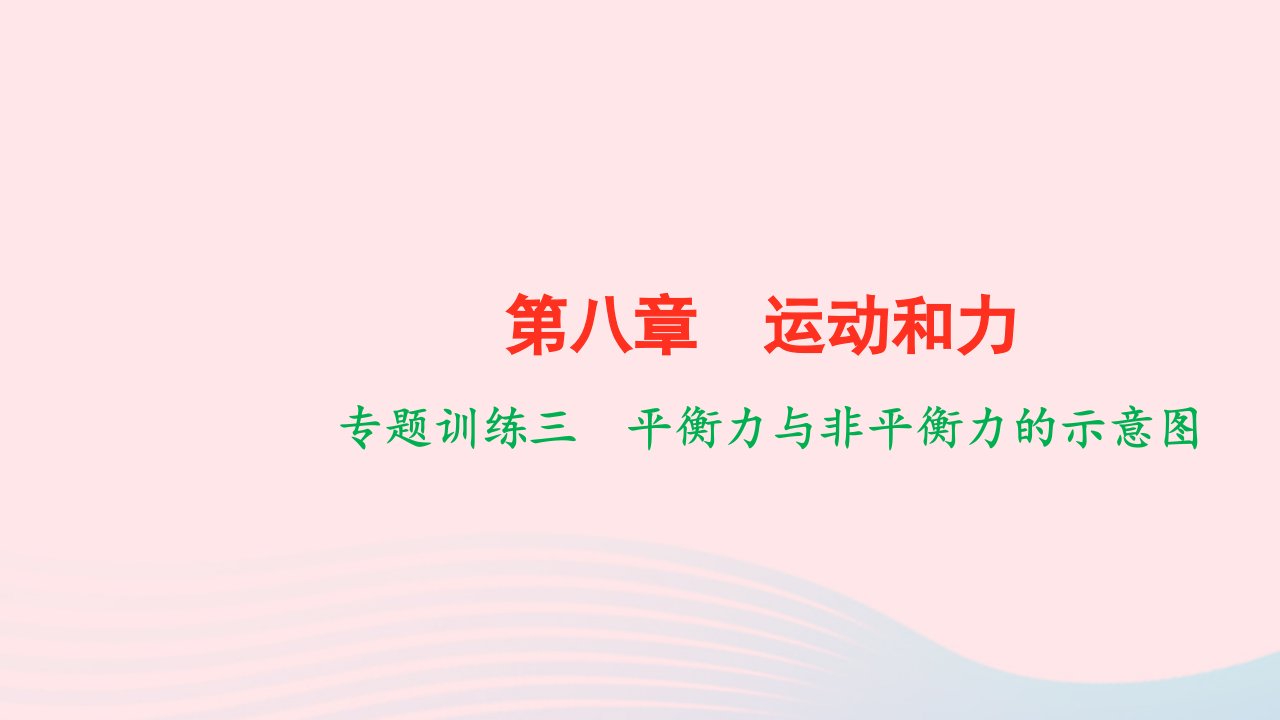 八年级物理下册第八章运动和力专题训练三平衡力与非平衡力的示意图作业课件新版新人教版