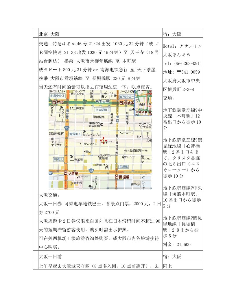 日本东京-大阪一线12日游详细行程安排