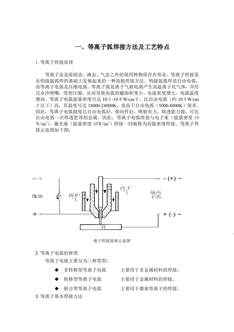 等离子焊接理论、操作与故障处理