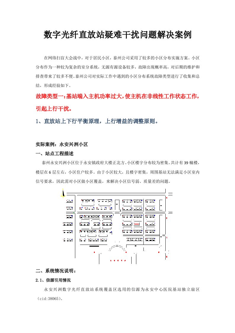 数字光纤直放站疑难干扰问题解决案例