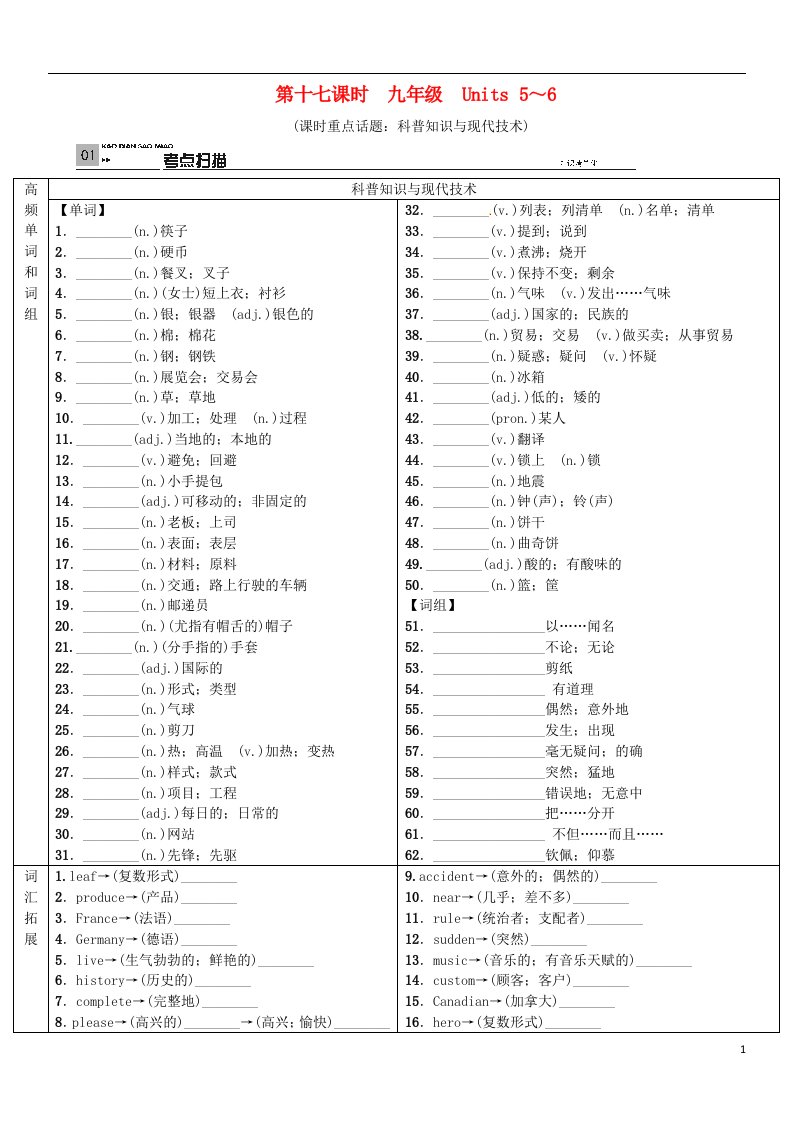 火线100天（四川专版）中考英语总复习