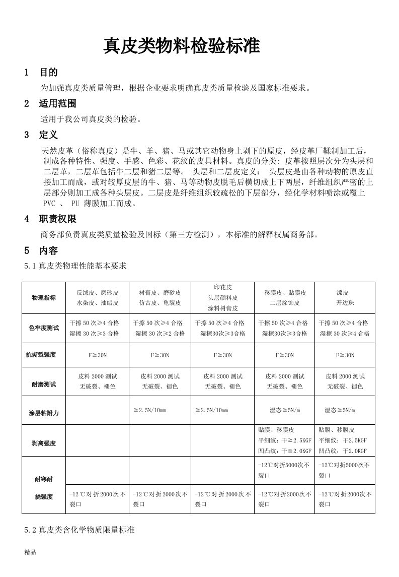 真皮类检验标准(1)文件