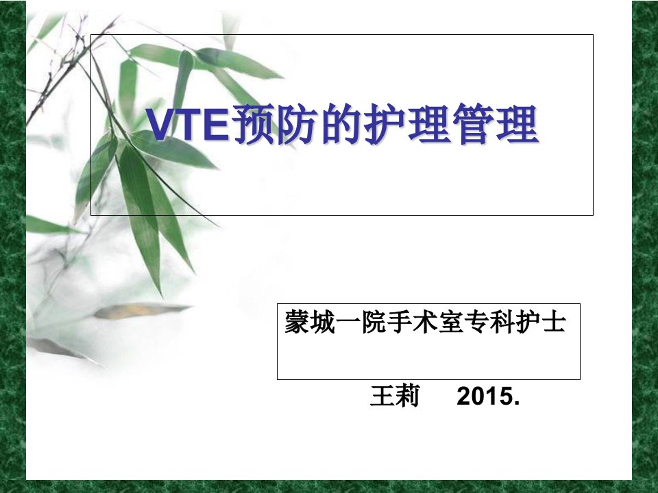 VTE预防王莉PPT课件