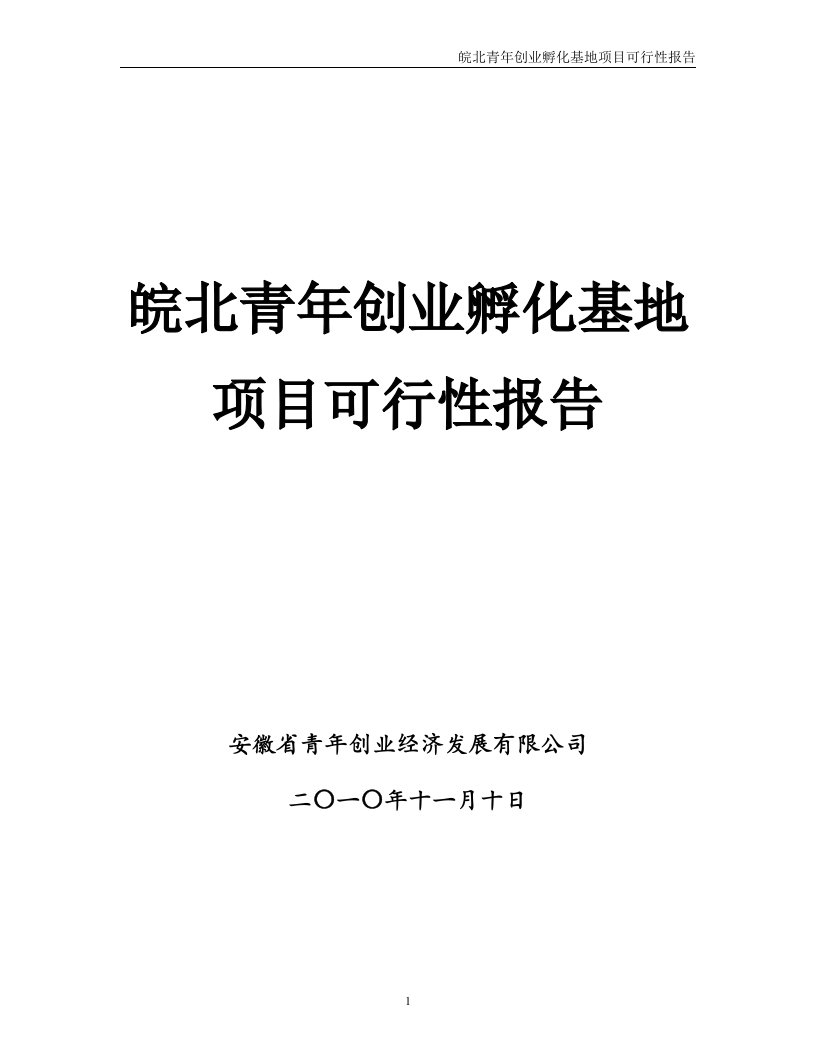 孵化基地项目可行性报告1