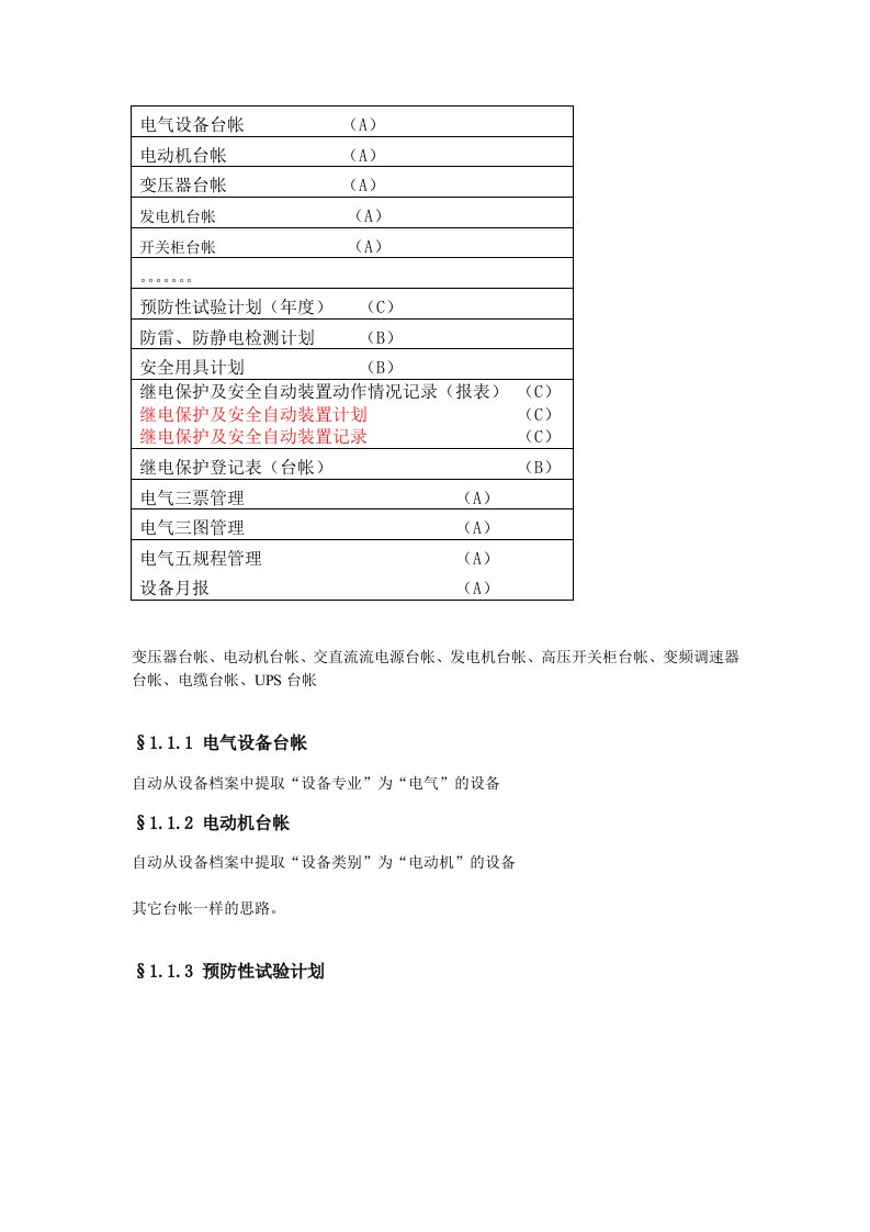 电气设备管理汇总