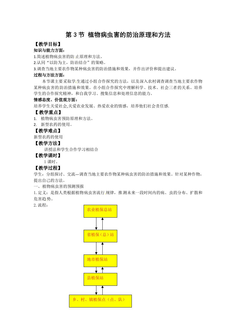 生物：2.3《植物病虫害的防治原理和方法》教案（新人教版选修2）