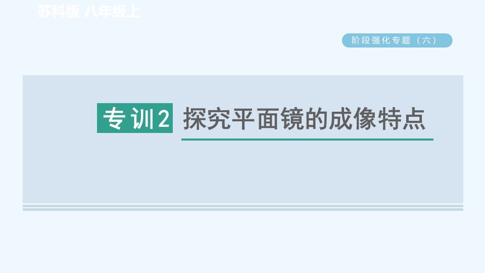 八年级物理上册第三章光现象阶段强化专题六专训2探究平面镜的成像特点习题课件新版苏科版