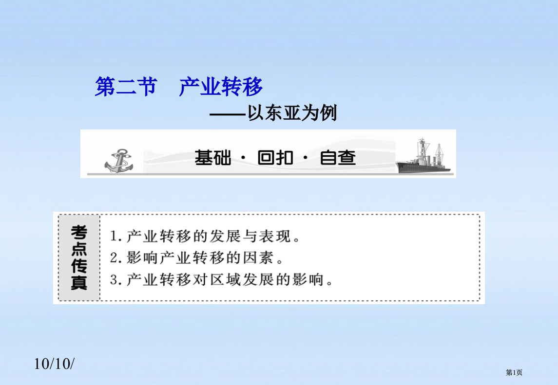 课堂新坐标高考地理第一轮产业转移必修公开课一等奖优质课大赛微课获奖课件