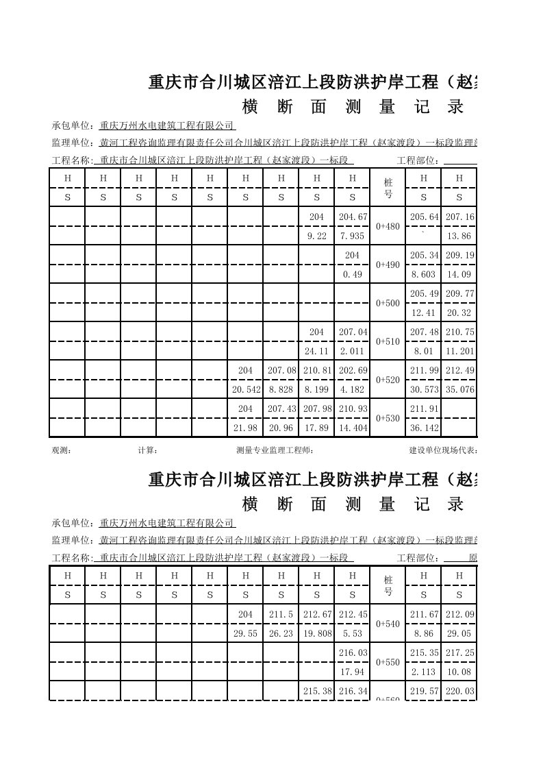 工程资料-20131225横断面测量记录