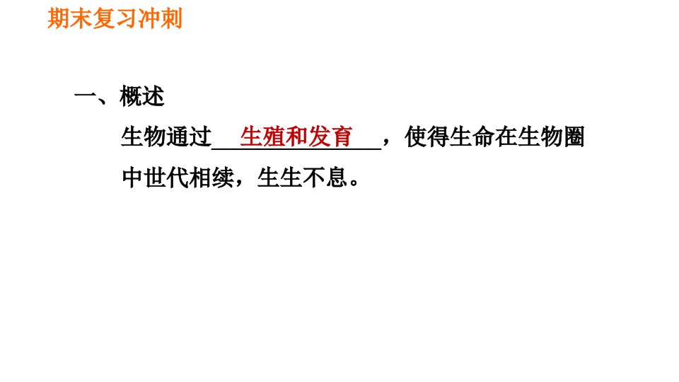 人教版八年级下册生物课件期末复习冲刺第七单元第一章生物的生殖和发育