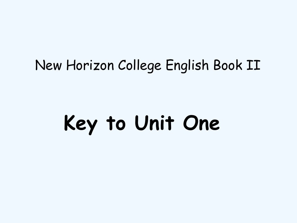 新视野大学英语(第3版)第二册unit1课后练习