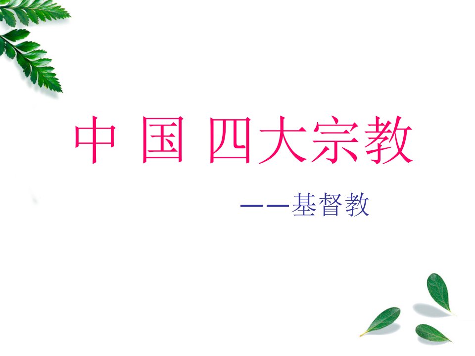 全国导游基础知识_中国四大宗教——基督教资料