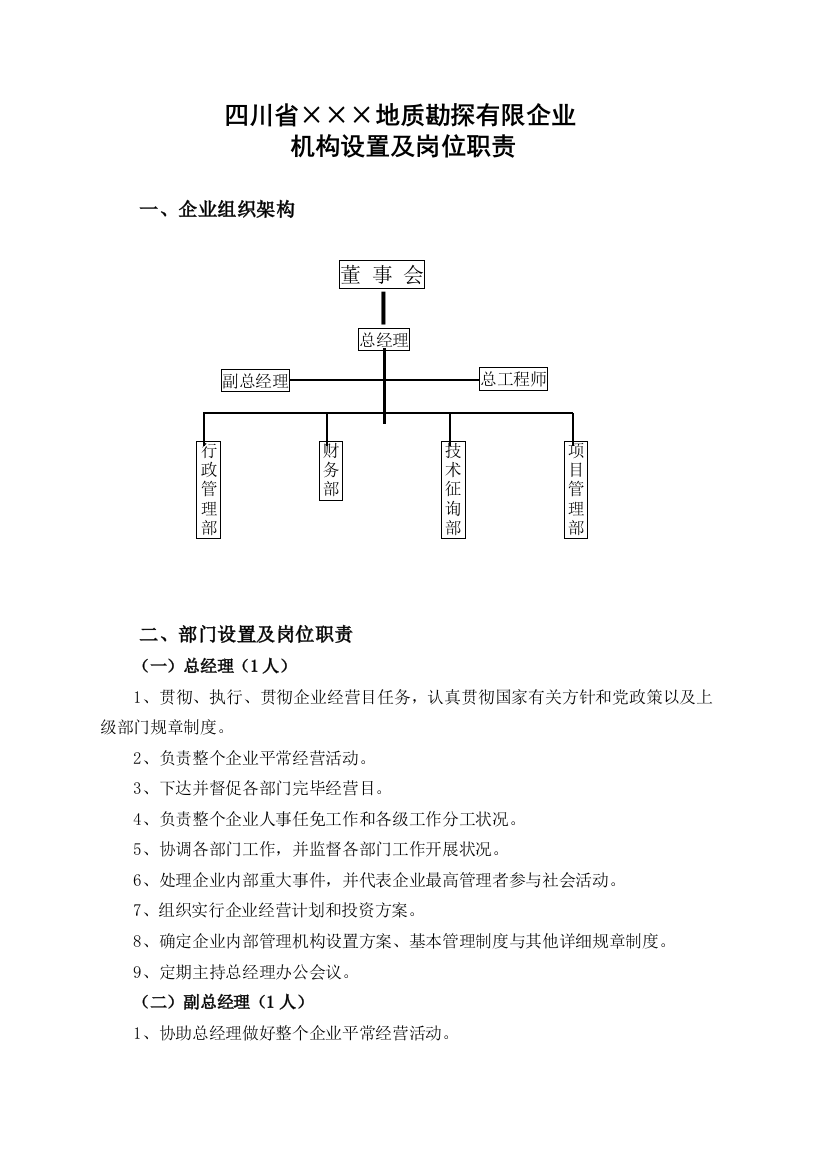 勘探公司机构设置及规章制度全解