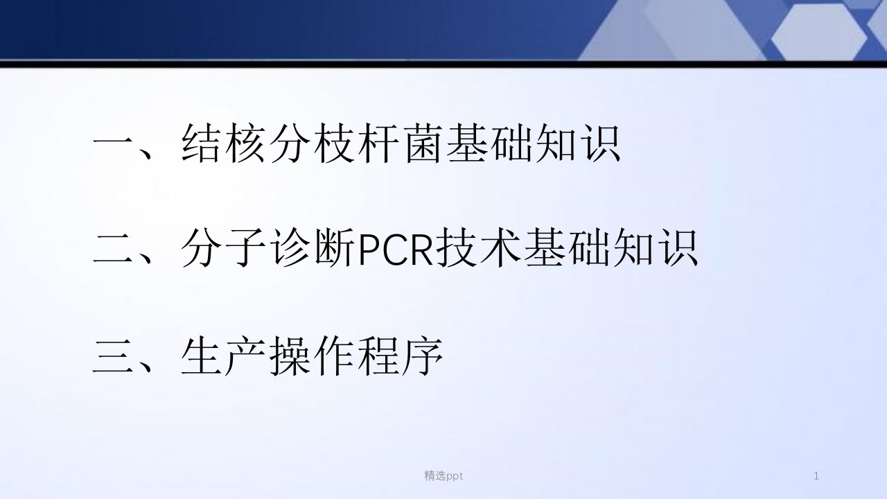 结核pcr培训