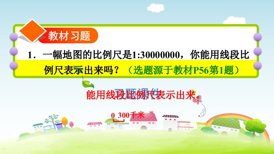 六年级下册数学课件课后练习4.6比例尺1比例尺的意义及求比例尺人教版共15张PPT