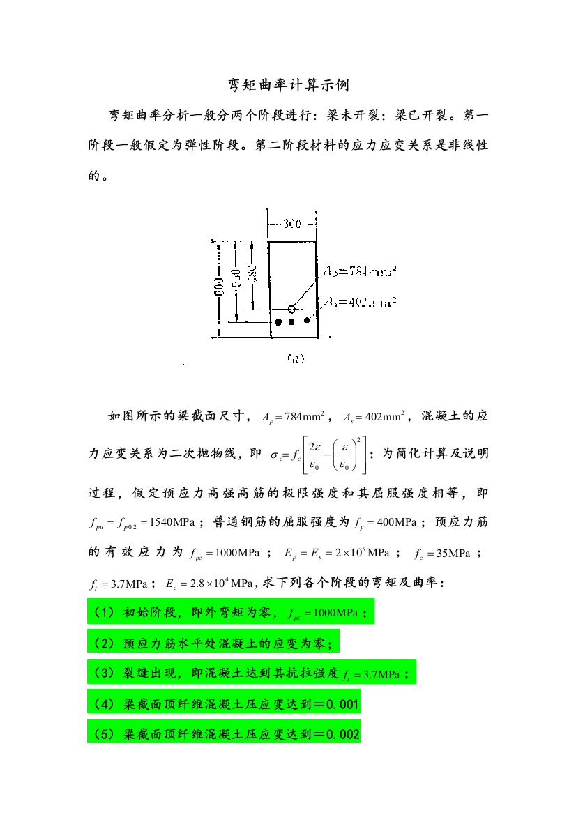 弯矩曲率全过程计算分析