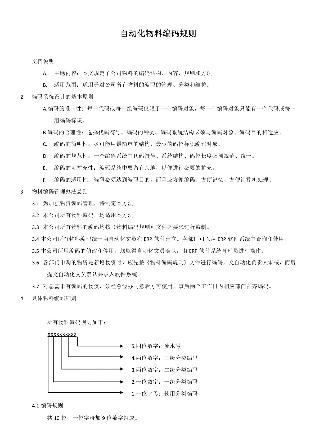 自动化物料编码规则