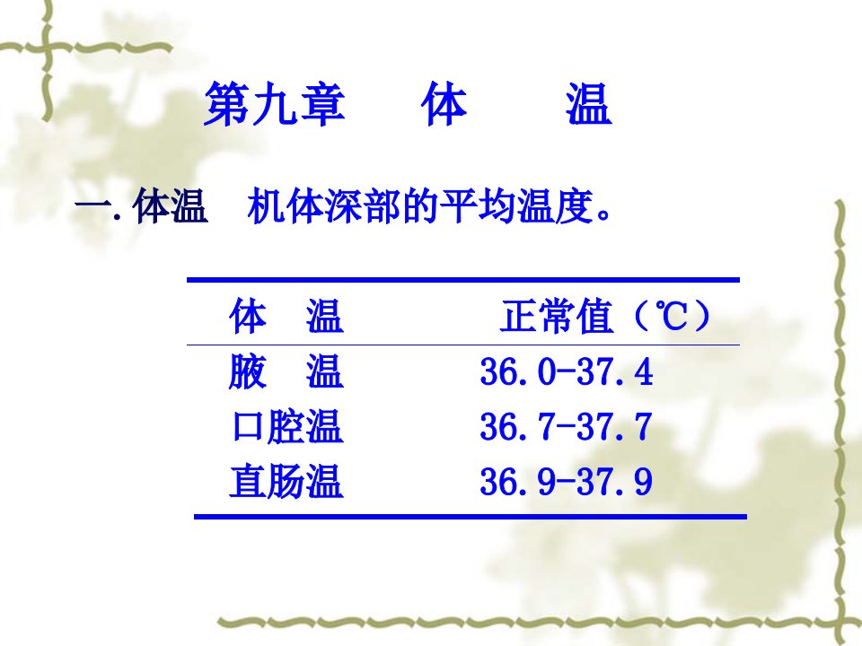 一体温机体深部的平均温度体温正常值腋温口腔