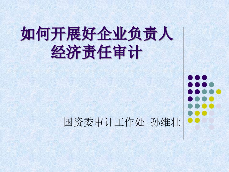 如何开展好企业负责人经济责任审计