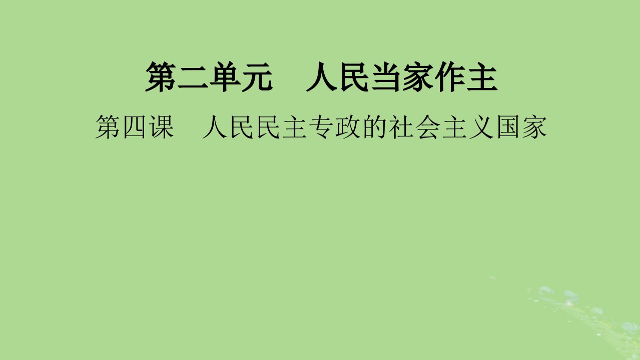 2025版高考政治一轮总复习必修3第2单元人民当家作主第4课人民民主专政的社会主义国家课件