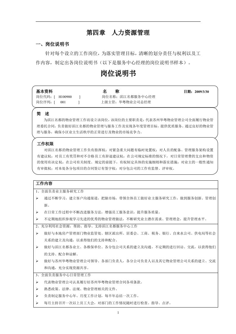 精选人力资源管理-岗位说明书DOC31页2